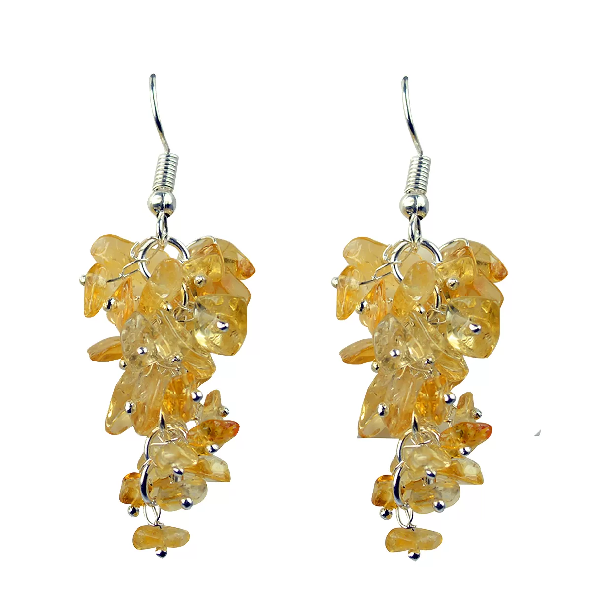 Citrine Earrings Natural Chip Beads Earrings for Women, Girls (Yellow)