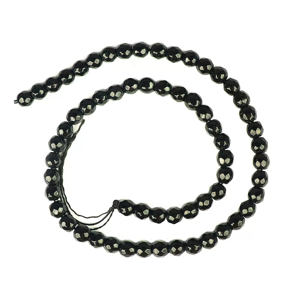 Black Onyx Loose Beads Diamond Cut 6 mm Stone Beads for Jewellery Making Bracelet Beads Mala Beads Crystal Beads for Jewellery Making Necklace/Bracelet/Mala