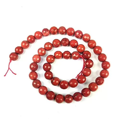 Red Jasper Loose Beads Diamond Cut 8 mm Stone Beads for Jewellery Making Bracelet Beads Mala Beads Crystal Beads for Jewellery Making Necklace/Bracelet/Mala