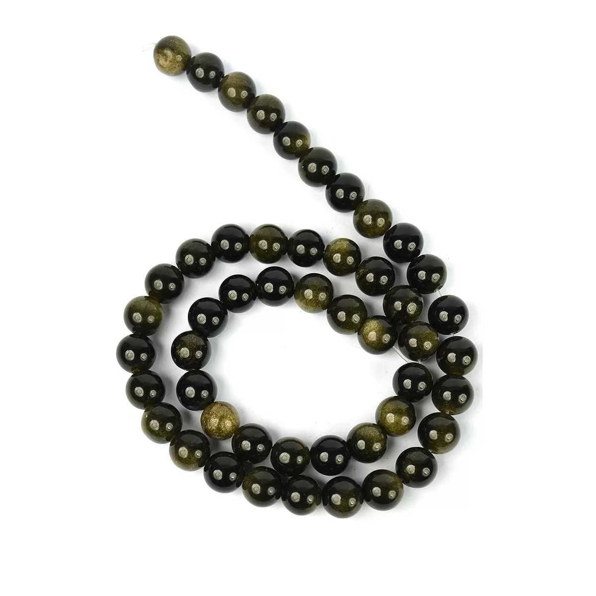 Black Obsedian Loose Beads Crystal 8 mm Stone Beads for Jewellery Making Bracelet Beads Mala Beads Crystal Beads for Jewellery Making Necklace/Bracelet/Mala