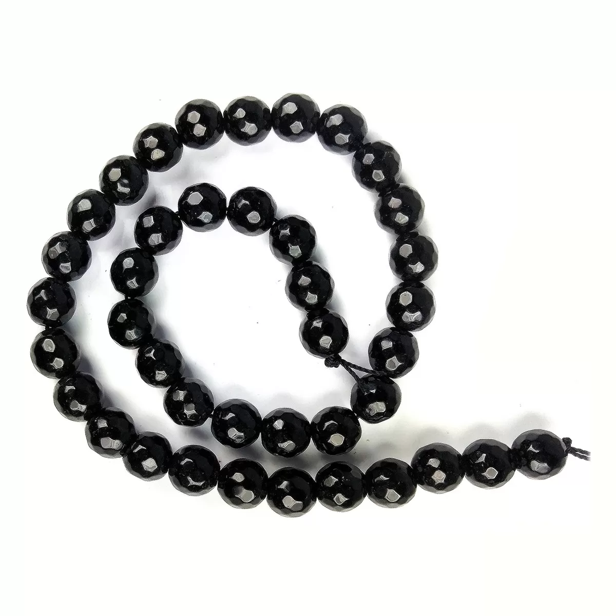 Black Onyx Loose Beads Diamond Cut 10 mm Stone Beads for Jewellery Making Bracelet Beads Mala Beads Crystal Beads for Jewellery Making Necklace/Bracelet/Mala