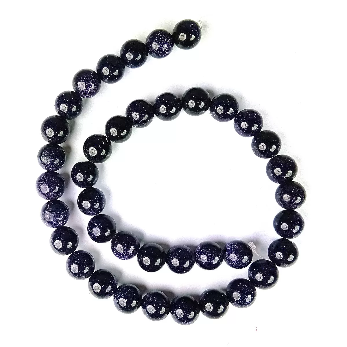 Goldstone Blue Loose Beads 10 mm Stone Beads for Jewellery Making Bracelet Beads Mala Beads Crystal Beads for Jewellery Making Necklace/Bracelet/Mala