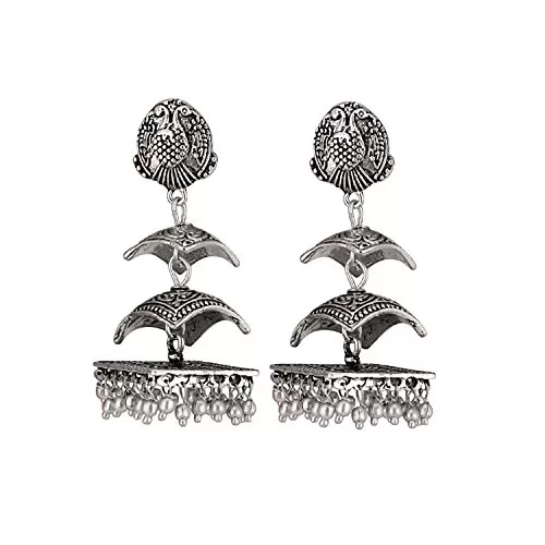 Stylish Oxidised Silver Earrings for Women