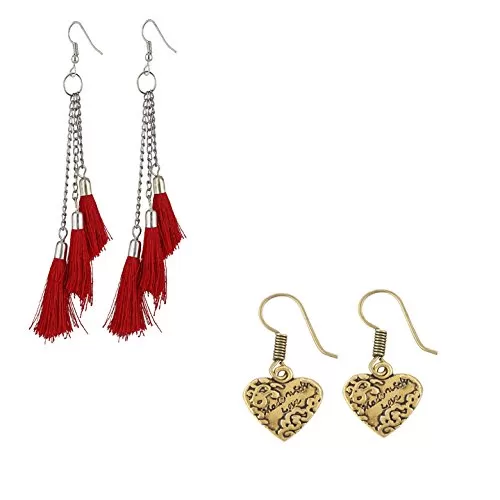 Metal Hanging Earrings for Women & Girls Multicolor