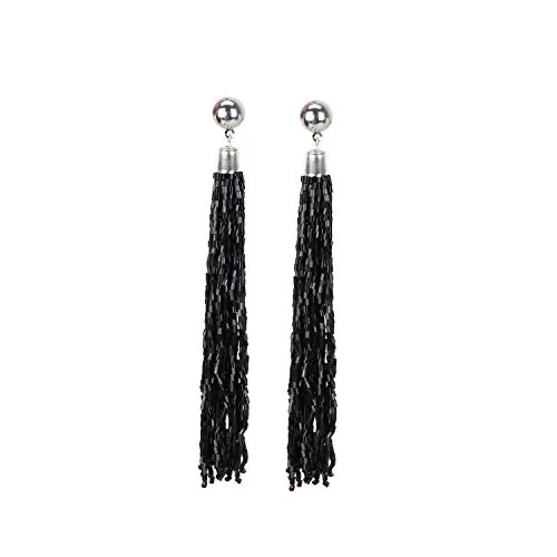 Stylish Black Crystal Light Weight Hand Made Beads Earrings for Girls & Women