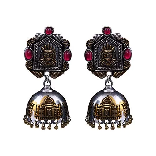 Indian Traditional Antique Tribal Jewellery Oxidised Silver Earrings Jewellery for Women Girls