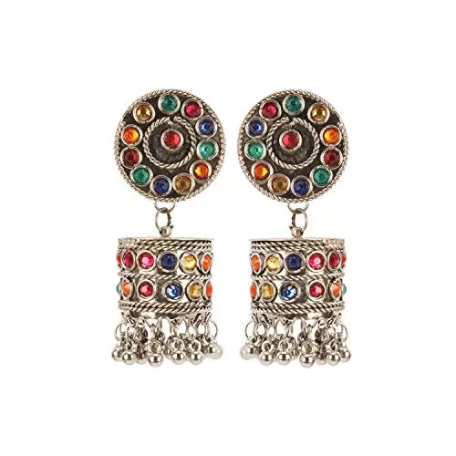Stylish Antique Finish Oxidised Elegant Jhumki Earrings for Women and Girls