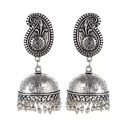 Stylish High Quality Silver Jhumki Earrings for Women and Girls