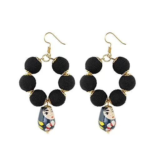 Designer Stylish Black Beads Earrings Jewellery Gift for Women and Girls