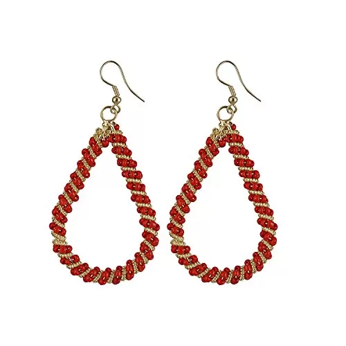 Designer Red Beads Earings for Girls and Women