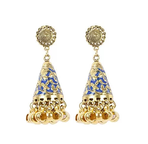Indian Traditional Golden Stylish Jhumki Earrings for Women and Girls