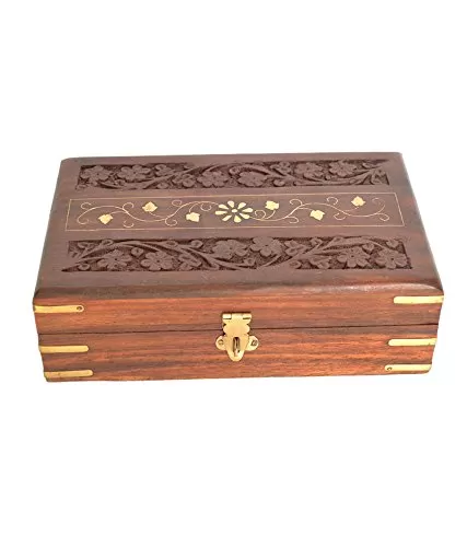 Brown Make Up and Jewellery Wooden Vanity Case