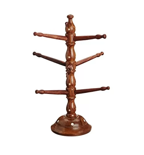 Matte Finish Wooden Bangle Stand (Brown 14 inch)