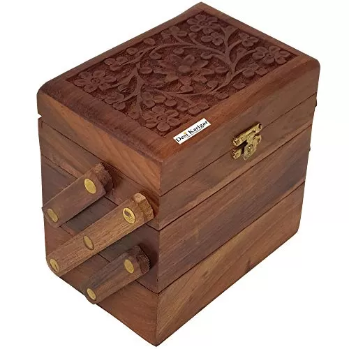 Handmade Wooden Jewellery Box for Women Jewellery Organizer