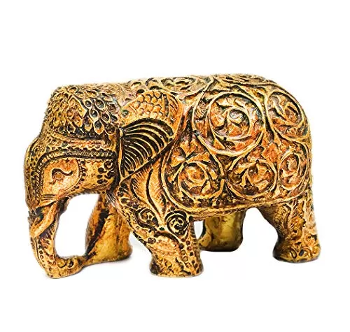 India Luxurious Collection Handcrafted Elephant Statue Showpiece Decorative Wild Pet Animal Figurine Home Decor Item Table - Animal Home Decor Items