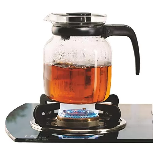 Borosil IH11KF12212 Carafe Flame Proof Glass Kettle with Stainer 1.2L