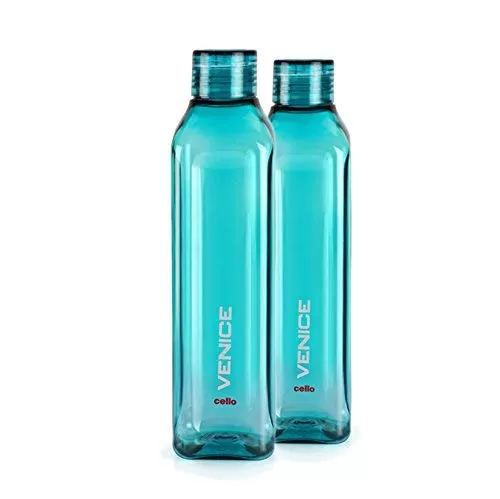 Venice Plastic Water Bottle 1 Litre Set of 2 Green