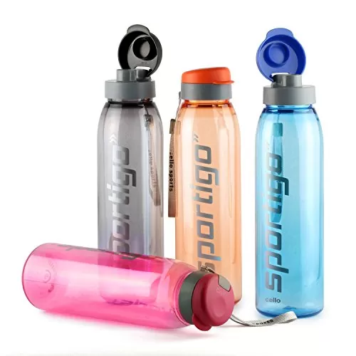Cello Sportigo Plastic Bottle Set Set of 4 Assorted