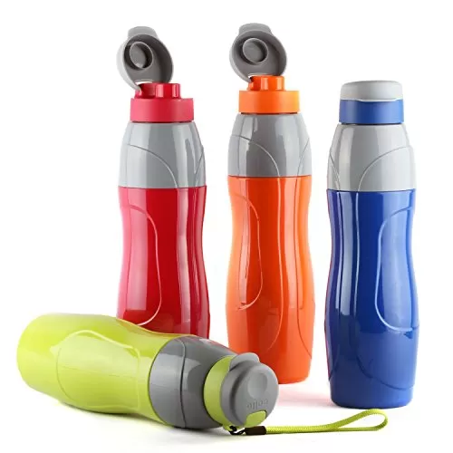 Cello Puro Plastic Sports Insulated Water Bottle 900 ml Set of 4 Assorted
