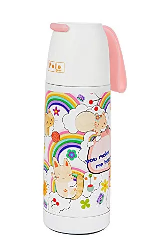 Vacuum Insulated Hot Stainless Steel Printed Bottle (Rainbow DesignApprox. 350ml)