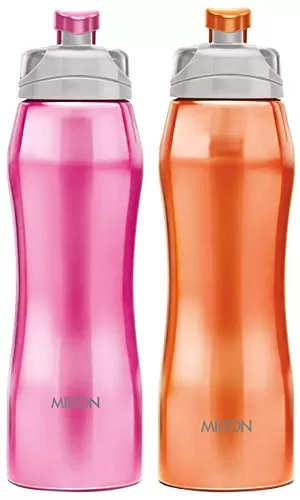 Hawk 750 Stainless Steel Bottle 750ml Pink & Hawk 750 Stainless Steel Bottle 750ml Orange Combo