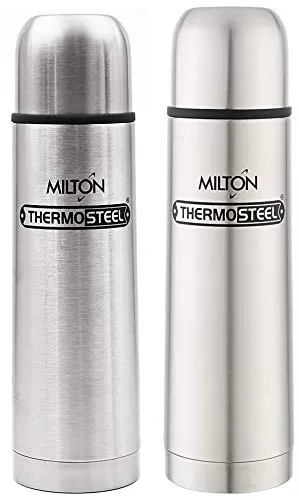 MILTON Thermosteel Combo - Flip Lid Flask 1000 ml + Plan lid flask 500 ml