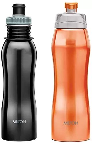 Easy Grip 750 Stainless Steel Water Bottle 750 ml Black + Hawk 750 Stainless Steel Water Bottle 750 ml Orange