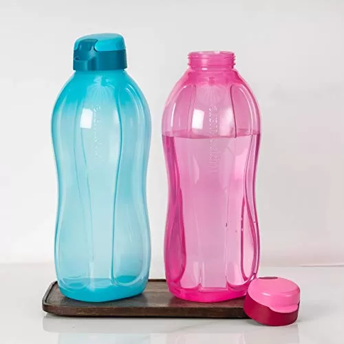 Tupperware Aquasafe Eco Plastic Bottle 2L Set of 2 Pink Blue