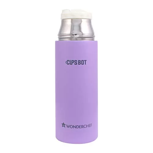 Wonderchef CupsBot Stainless Steel Vacuum Flask 350 ml (Purple)