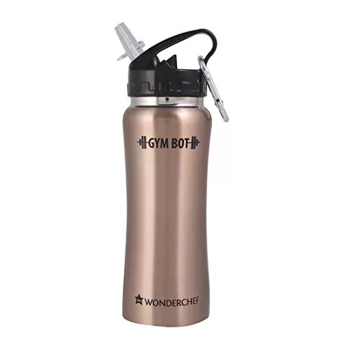 GymBot Stainless Steel Water Bottle 500 ml (Copper Finish)