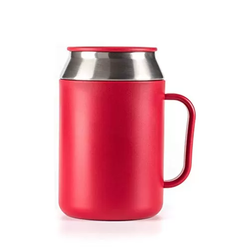 Tupperware Steel and Plastic Desk Coffee Tea Mug (Red 400ml)