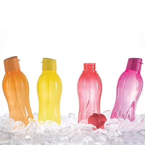 Aquasafe Plastic Bottle 750ml Set of 4 Pink Orange Yellow