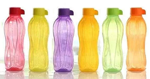 Tupperware Aquasafe Plastic Bottles 500ML Set of 4 Multicolour