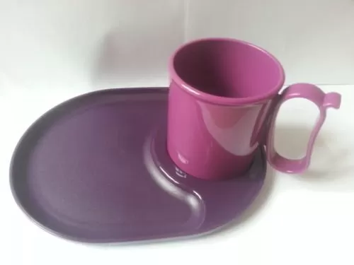 Snackatizer/Snack Plate/Tray + Light Purple Mug (1 Plate + 1 Mug)