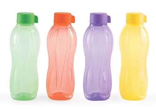 Tupperware Aqua-Safe Plastic Water Bottle Set of 4 (1 Litre Each)