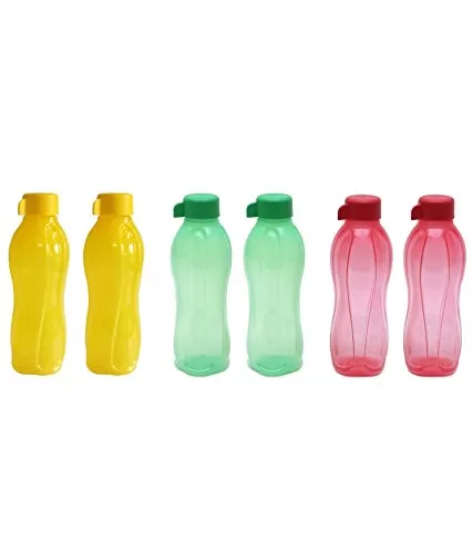 Tupperware Plastic Water Bottle Set 500ml 6-Pieces Multicolor