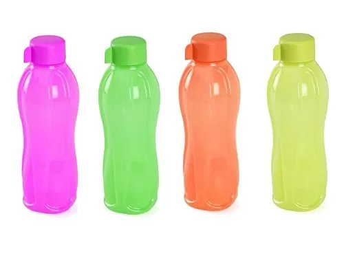 Aquasafe Plastic Water Bottle Set 1 Litre Set of 4 Multicolour