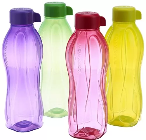 Tupperware LYSB00MJNTD3G-SPRTSEQIP Aqua Safe Water Bottles (Set of 4)1L (Multicolor)