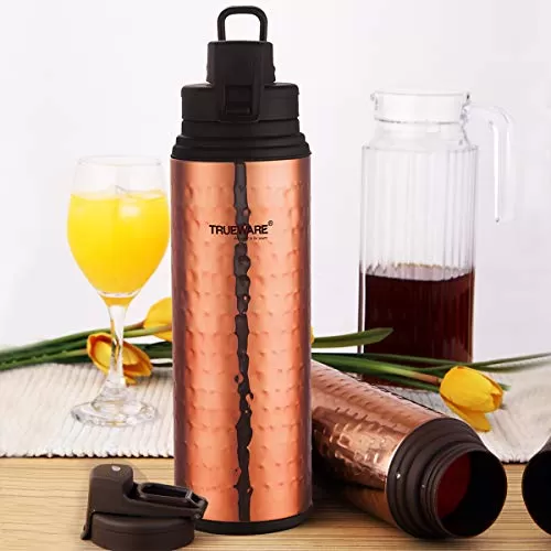 Fusion Plus 600 Water Copper Bottle with Hammered Lacquer Finish -Copper500ml