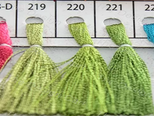Olive Green Silk Embroidery Threads Color Shade 219 for Embroidery & Sewing Work (Pack of 6 Reels/Spools)
