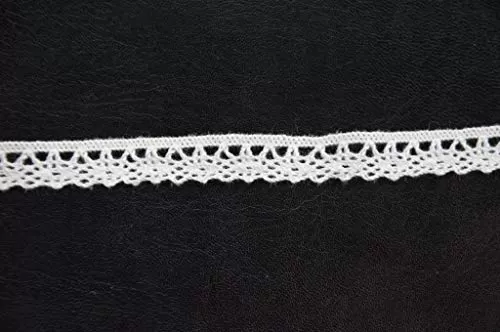 White Cotton Lace (0.5 Inches) (10 Metres) (Design 36)- Used for Trims Borders Embroidered Laces Applique Fabric lace Sewing Supplies Cotton Work lace.