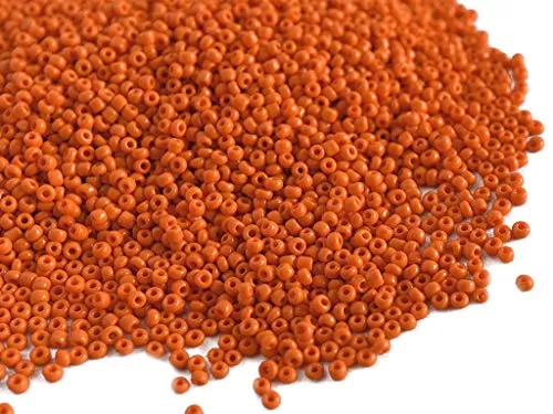 Opaque Orange Round Rocailles/Glass Seed Beads (11/0-2.0 mm 100 Grams) Standard Quality for  Jewellery Making Beading Embroidery Art and Craft