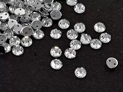 Transparent Round 2 Hole Acrylic Stones (4 mm) (10 Gross) - Used for Embroidery Sewing Handbags Art and Craft