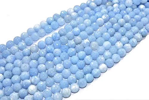 12 mm Mixed Blue Jade Quartz Semi Precious Stones Pack of 1 String- for Jewellery Making Beading & Craft.