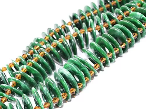 Green Ring Resin Beads for Jewellery Making Beading Art and Craft Supplies (27 mm 1 String)