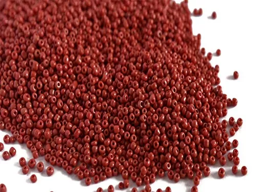 Opaque Maroon Round Rocailles/Glass Seed Beads (8/0-3.0 mm) (450 Grams) Standard Quality for  Jewellery Making Beading Arts and Crafts and Embroidery.