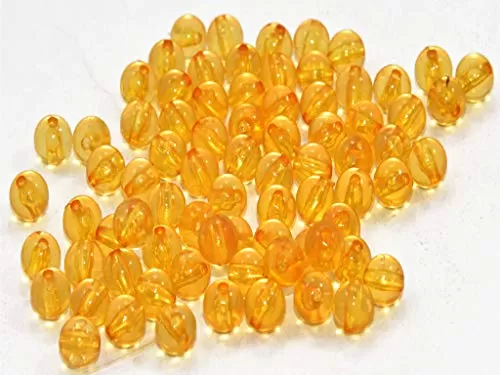 Transparent Golden Spherical Acrylic Beads (8 mm) (Pack of 250 Grams) - for Jewellery Making Art and Craft