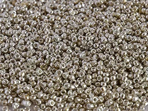 Uni-Silver Round Rocailles/Glass Seed Beads (11/0-2.0 mm 100 Grams) Standard Quality for  Jewellery Making Beading Embroidery Art and Craft