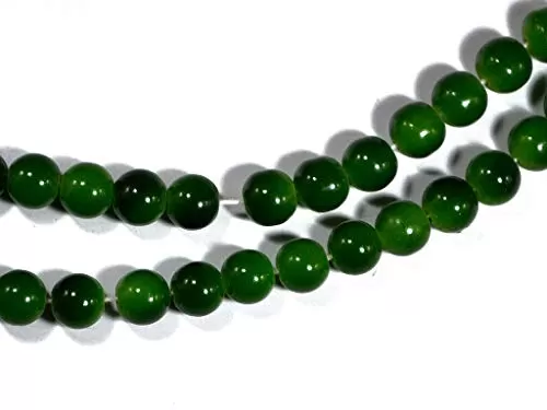Green Spherical (10 mm) Glass Beads for Jewelry Making Beading Embroidery Art and Craft Purposes (Pack of 2 Strings)