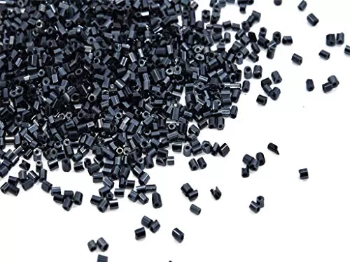 Black Lustre 2 Cut Seed Beads/Glass Seed Beads (15/0-1.5 mm) (100 Grams) Standard Quality for  Jewellery Making Beading Arts and Crafts and Embroidery.